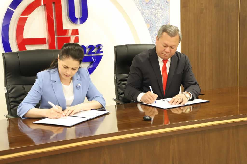 ПОДПИСАН МЕМОРАНДУМ О ВЗАИМНОМ СОТРУДНИЧЕСТВЕ С “ALFRAGANUS UNIVERSITY” И УЧЕБНЫМ ЦЕНТРОМ ПРИ МИНИСТЕРСТВЕ ЭКОНОМИКИ И ФИНАНСОВ РЕСПУБЛИКИ УЗБЕКИСТАН